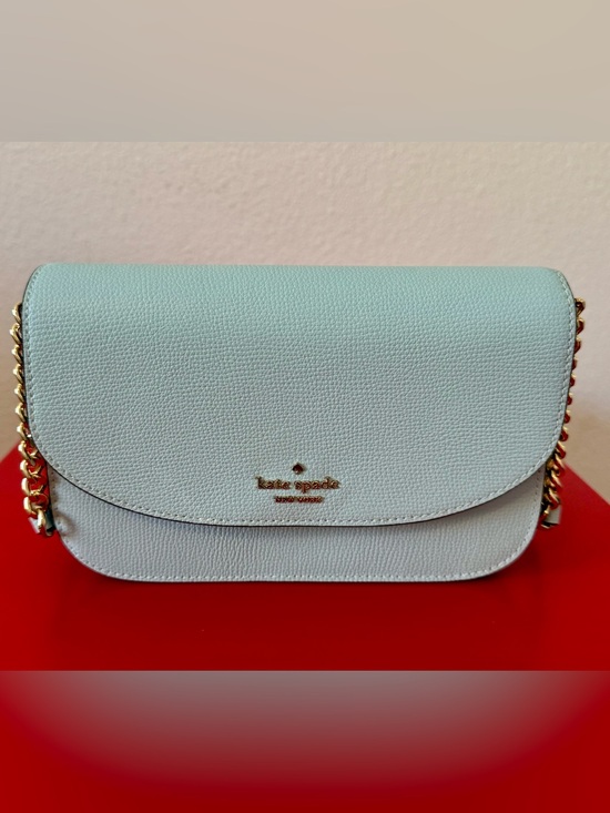 kate spade Handbags - Kaye Spade almost new aquamarine/dewy blue color leather crossbody